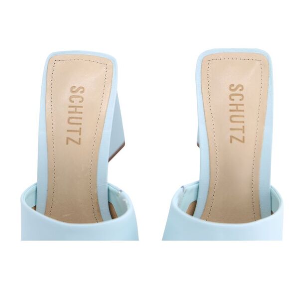 Schutz Lizah Sandals in Blue Nappa Leather